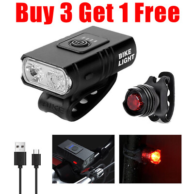 #ad Rechargeable Bike Bicycle Light LED Lamp Torch Front Handlebar Lamp W Rail Light $11.99