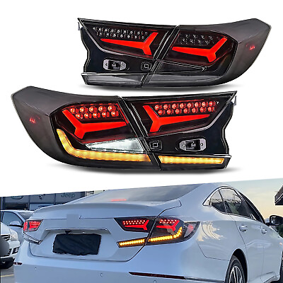 #ad HC LED Tail Lights For Honda Accord 2018 2022 Red Start UP Animation $360.99