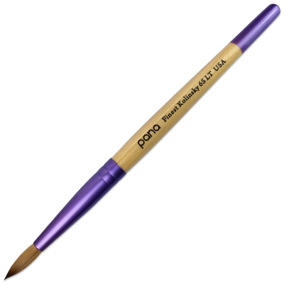 #ad Pure Kolinsky Hair Acrylic Nail Brush round Shape Purple Ferrule with Beige Wo $31.88