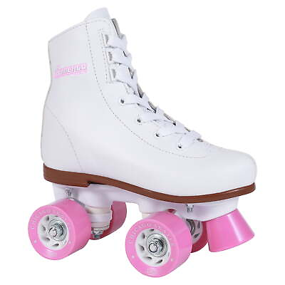 #ad Girl#x27;s Classic Quad Roller Skates White Junior Rink Skates Size J13 $32.06