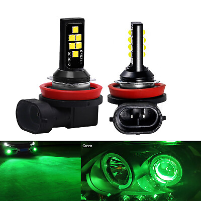 #ad 2x H11 H9 H8 Green LED Headlight Bulbs SMD 3030 Fog Driving Light Super Bright $17.99