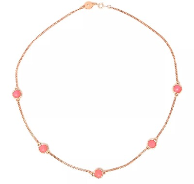 #ad Marc By Marc Jacobs Rose Gold Pink Stone Necklace 1215 $75.99