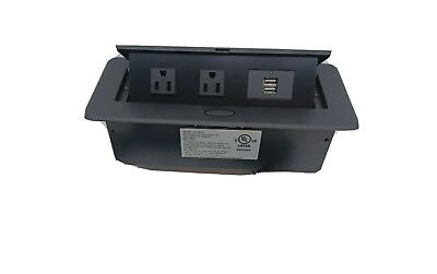 #ad Power Strip Pop Up Power Cover Box Desktop Socket with Dual USB Charger $25.20