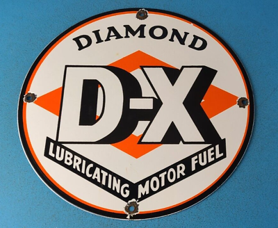 #ad Vintage Diamond DX Porcelain Gasoline Service Station Automotive Gas Pump Sign $144.37