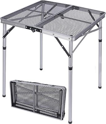 #ad Folding Grill Table for Outside Lightweight Portable Metal Aluminum Grill Stand $54.85