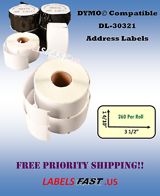#ad 30321 DYMO® Duo Compatible 400 450 Twin Turbo Address Labels Large White Rolls $492.11