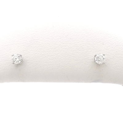 #ad 14k White Gold Round Diamond Stud Earrings Natural Stones $236.55