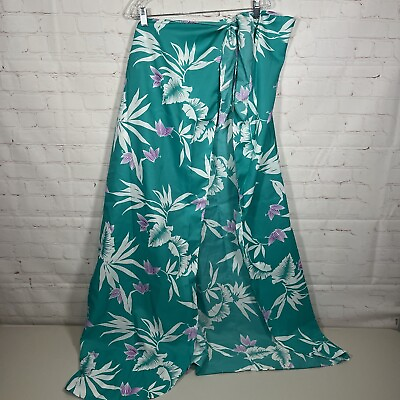 #ad Vintage Hilo Hattie Hawaiian Beach Floral Size 14 Wrap Cover Up Sarong Dress $38.98