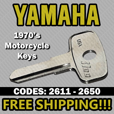 #ad 1970#x27;s Yamaha Motorcycle Replacement Key Cut to Your Code 2611 2650 $10.39