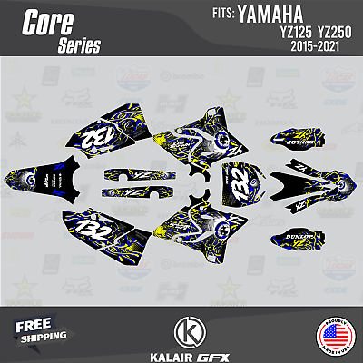 #ad Graphics Kit for Yamaha YZ 125 250 2015 2021 YZ125 YZ250 Core YELLOW $87.99