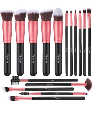#ad Makeup Brushes Makeup Brush Set 16 Pcs BESTOPE PRO Premium Synthetic Rose Gold $12.98