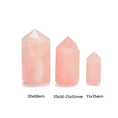 #ad Rose Quartz Point Tower Size 15x35mm 20x50 25x55mm 30x60mm Sold by Piece $5.39