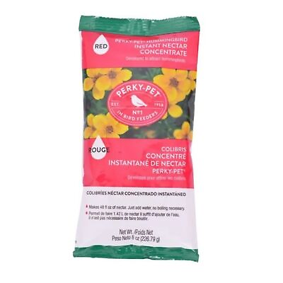 #ad Perky Pet Red Powder Hummingbird Instant Nectar Concentrate 8oz Makes 48oz $7.67
