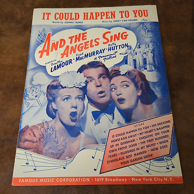 #ad It Could Happen To You by Burke Van Heusen Vintage Sheet Music 1945 Famous $5.45