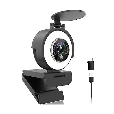 #ad Angetube 1080p Webcam with Ring Light for Streaming: USB 60FPS Web Camera wit... $116.08