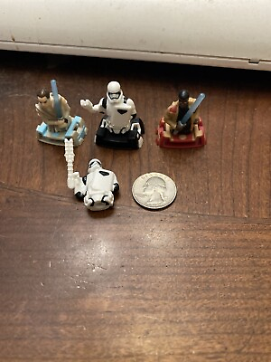 #ad Lot of 4 Star Wars Figurines Removable Base w Half Bodies Rey storm Trooper $5.99