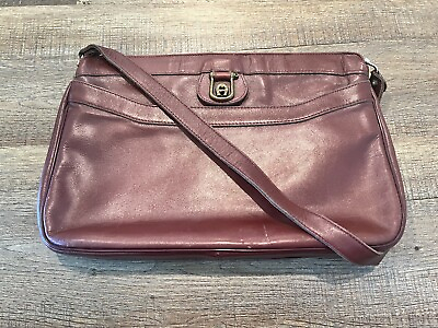 #ad Vintage Etienne Aigner Oxblood Leather Shoulder Bag Purse Crossbody Burgundy $19.99