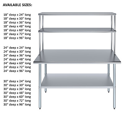 #ad Stainless Steel Work Table With Double Tier Overshelf $299.95