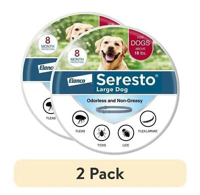 #ad 2 pack Fpr 18lbs Large Dog 8 Month Flea amp; Tick Prevention Collar Odorless A05 $37.76