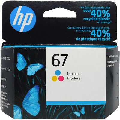 #ad HP #67 Color Ink Cartridge 3YM55A NEW GENUINE $12.99