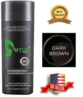 #ad Ustar DARK BROWN Hair Building Fibers 0.97oz Free Shipping $13.79