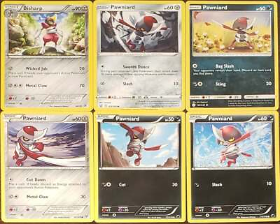 #ad 6x BISHARP PAWNIARD Pokemon Cards Collection lot Set Deck Building DARK STEEL $6.75