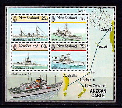 #ad New Zealand 1985 Navy Ships Mint MNH Miniature Sheet SC 842a $2.00