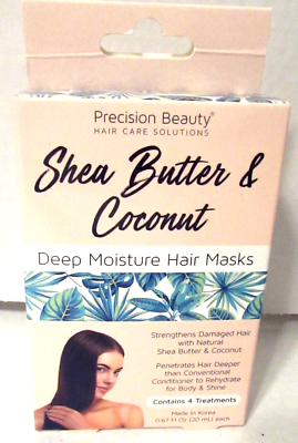 #ad PRECISION BEAUTY SHEA BUTTER amp; COCONUT DEEP MOISTURE HAIR MASKs 4 treatments $6.50