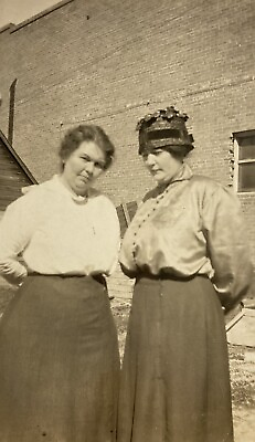 #ad Two Heavy Set Women Big Bosom Vintage Black White Photograph Picture $7.18