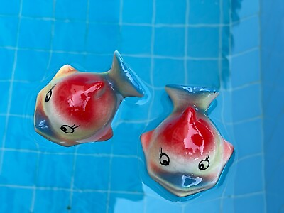 #ad Ceramic Fish Small Whimsical Floating Figurines Fairy Garden Koi Pond Decor Set $24.99