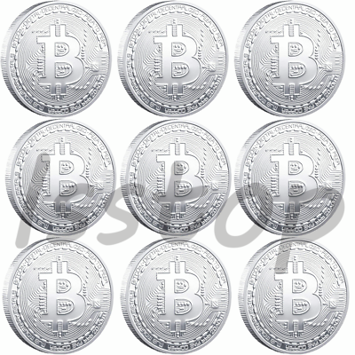 #ad 9Pcs Silver Bitcoin Coins Commemorative New Collectors Gold Plated Bit Coin US $8.99
