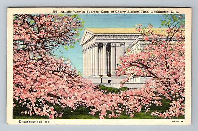 #ad Washington D.C. Supreme Court Building At Cherry Blossom Time Vintage Postcard $7.99