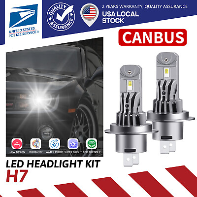 #ad LED High Low Beam Conversion Kit H7 Bulbs Super Bright 6000K Plugamp;Play Headlight $22.99
