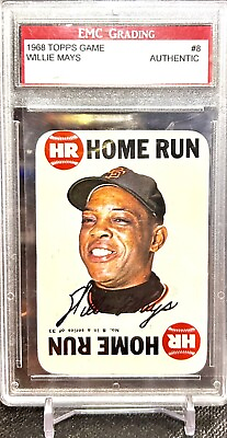 #ad 1968 Topps Game #8 Willie Mays Authenticated • EMC Grading $50.00