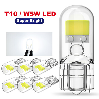 #ad 6x T10 W5W 168 194 2825 LED Interior Dome License Plate Light Bulbs 6000K White $14.37