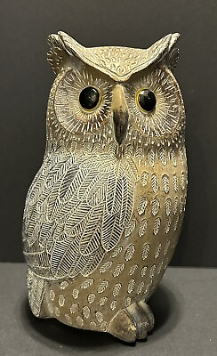 #ad Multi Color 10” Carved Resin Owl Garden Statue Indoor Outdoor $11.99