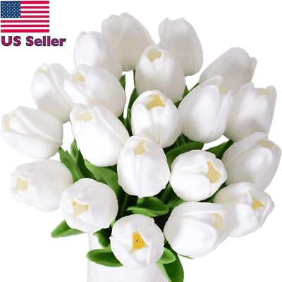 #ad 20× Artificial Tulip Bouquet Wedding Party Home Decor Fake Flowers Real Touch US $9.36