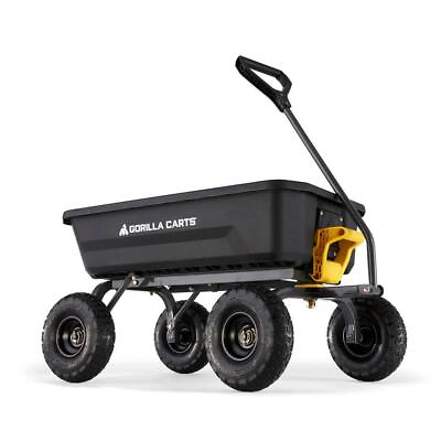 #ad GORILLA Garden Cart 4 Cu Ft Poly Bed Zero Turn Steering w 600 Lb Weight Capacity $143.20