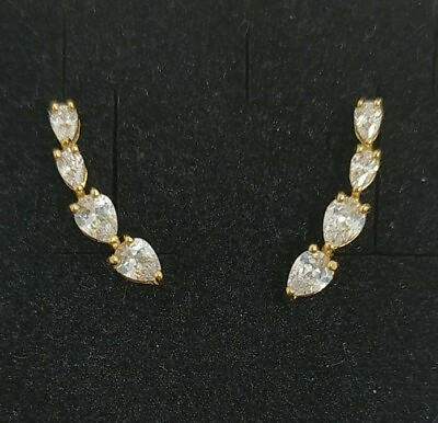 #ad Earrings Gold 18k 750 Mls . Trepadores. Ref 210 1011A $252.97