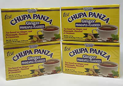 4 BOXES Chupa Panza Detox Ginger Tea 120Day Supply Now Chupa Grass Jenjibre $33.99