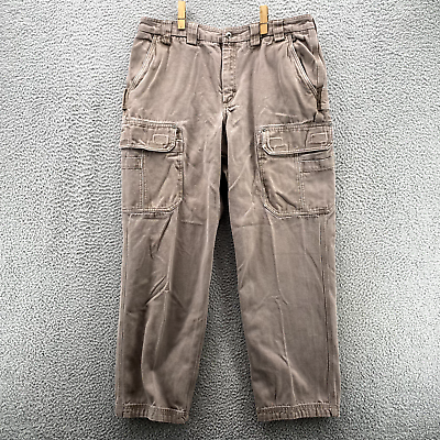 #ad Duluth Trading Pants Adult 38 x 34 Brown Cargo Cotton Outdoor Relaxed Hike Men#x27;s $40.85