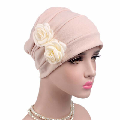 #ad Women 2 Flower Muslim Cap Islamic Hat Arab Turban Scarf Chemo Cap Headwear $6.13