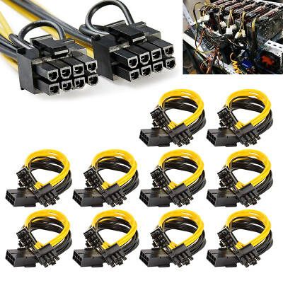 #ad 10 Pcs PCI e 6 Pin Male to Dual 8 Pin 62 Male PCI Express Power Adapter Cable $10.88