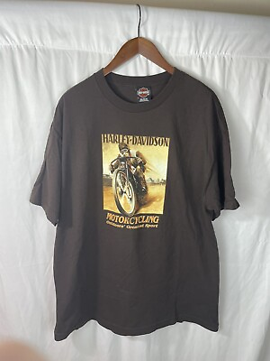 #ad Harley Davidson Shirt For Myers Florida Size XL Brown Harley Tee Alligator $16.99