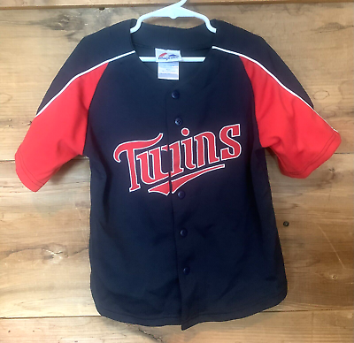 #ad Minnesota Twins Majestic Child Youth 7 Baseball Jersey sewn Blue Red Plain back $16.20