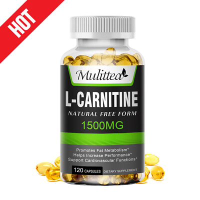 #ad L Carnitine 1500mg High Potency Supports Natural Energy Production 120 Capsules $12.74