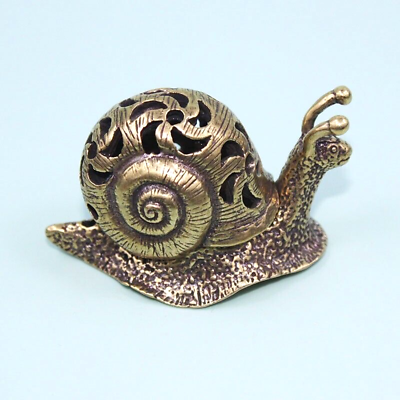 #ad Brass Cone Incense Burner Incense Holder Snail Figurine Statue Animal Figurines $21.99