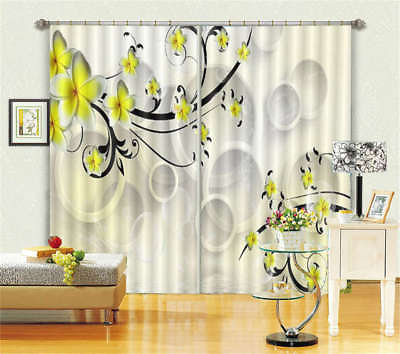 #ad Lovely Yellow Flower 3D Curtain Blockout Photo Printing Curtains Drape Fabric AU $329.99