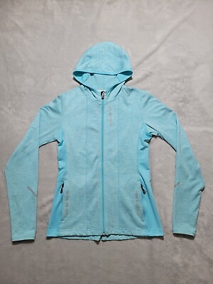 #ad Women#x27;s Brooks Small Blue Hooded Polyester Long Sleeve Running Full Zip $12.50