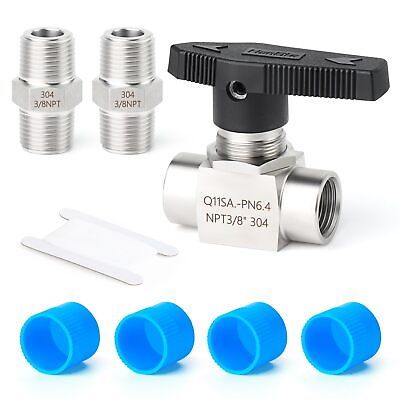 #ad 1PCS 3 8quot; FNPT Reduce port 5mm Ball Valve KitL Port 304 Stainless Steel with ... $31.44